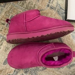 mini hot pink UGGS size 7